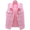 BAIXIAOCHI Gilet Di Jeans Da Donna Corto Primavera Ed Estate Giacca Senza Maniche Sfilacciata Slim Fit Con Cardigan Strappato Top