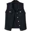 BAIXIAOCHI Gilet Di Jeans Da Donna Corto Primavera Ed Estate Giacca Senza Maniche Sfilacciata Slim Fit Con Cardigan Strappato Top