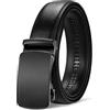 GSG SINCE 1998 Cintura Uomo Pelle senza Buchi Cinture Cricchetto con Chiusura Automatica Regolabile Cinturone 35mm con Confezione Regalo Nero 36-42 inch