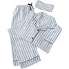 Generic Set pigiama da donna a righe, a maniche lunghe, con bottoni, in cotone, comodo e leggero, con tasche, per il tempo libero e il sonno, abbigliamento casual da notte, set di pigiami alla moda, Grigio