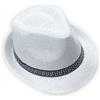 Luna Roy Cappello Fedora Stile Panama, Borsalino con Nastro Decorativo, Cappello Estivo Moderno, Casual., bianco, 59