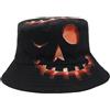 YAMEIZE Halloween Funny Cappello da Pescatore per - Donne Uomo Festival di Tendenza Reversibile Doppio Side Pescatore Partito Cappello Spiaggia all'aperto