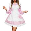 Caxndycing Costume da suora da donna giapponese anime abito Sissy Maid Dress 5 principessa grembiule in pizzo retrò tasche con balze con copricapo e polsini
