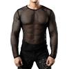 Generico Maglia a Rete Uomo Senza Maniche, Sexy Trasparente, Gilet per Esercizio, Maglia Muscolare a Tela Aperta, Ideale Come Strato Intimo o Top Singolo
