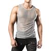 Generico Maglia a Rete Uomo Senza Maniche, Sexy Trasparente, Gilet per Esercizio, Maglia Muscolare a Tela Aperta, Ideale Come Strato Intimo o Top Singolo