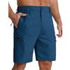 APTRO Pantaloni corti da uomo cargo con cinque tasche con chiusura lampo, pantaloni da lavoro, pantaloni corti da trekking, Blu pavone, XXL