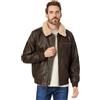 Levi's Giacca bomber da uomo in finta pelle con collo in sherpa, Marrone, Small