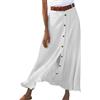 EFOFEI Donna Gonne Estiva Stampata a Pieghe Gonna in Cotone Lino Spacco Gonna Lunga Spiaggia Boho