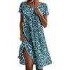 Luadnysin Vestiti Estivi Donna Vestito Battesimo Abiti da Eleganti Tute Cerimonia Lungo Abito Boho Chic Estivo con Gonna Ampia Matrimonio Ragazza Curvy Sposa Semplice Premaman Elegante,Green,Verde,S