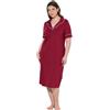 Ulla Popken Donna Camicia da Notte Rosso Porpora 58+