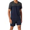Aseniza Pigiami Uomo Estivi Cotone Cort Pigiama Uomo Estivo Maniche Corte Leggero Set Due Pezzi Pezzi Blu Grigio L