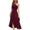 Bbonlinedress Halter Cocktail Donne Abiti Prom Formale Matrimonio Damigella D'Onore Abito Increspato Maxi Hi-Lo Sera Party 2025 Vestito