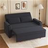 JUMMICO Divano Letto 2 Posti in Velluto Divano Matrimoniale Prontoletto Estraibile con Schienale Regolabile in 5 Posizioni per Soggiorno, Camera da Letto o Ufficio, 75P x 160L x 93H cm, Nero Bluastro