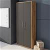 Dmora Armadio Multiuso 2 Ante Hadal 79x188h cm Marrone Rovere Cassetti 4 Ripiani, 2 Ante