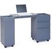 Dmora Scrivania/Mobile allungabile con cassetti e Contenitore in MDF Laccato Grigio