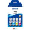 Epson Cartuccia Ecotank 104 Multipack Nero Ciano Magenta Giallo C13T00P640