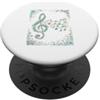 Disegni Artistici Pentagramma Floreale V Pentagramma Floreale Vintage Note della Melodia PopSockets PopGrip Adesivo
