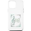 Disegni Artistici Pentagramma Floreale V Custodia per iPhone 12 Pro Max Pentagramma Floreale Vintage Note della Melodia