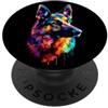 Motivo per mamma e papà amanti dei cani Cane da Pastore Colori Variopinti Pop Art Grafica Cane PopSockets PopGrip Adesivo