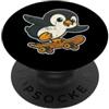 penguin skater cool bird icy style skate Pinguino Skateboard Retro Cartoon PopSockets PopGrip Adesivo