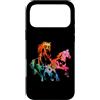 ROOTED WILD SOUL painted rainbow animal Custodia per iPhone 17 Pro Max Disegno colorato di cavalli carini Silouhette del cavallo
