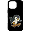 penguin skater cool bird icy style skate Custodia per iPhone 16 Pro Pinguino Skateboard Retro Cartoon