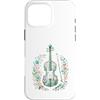 Disegni Artistici Violino Floreale Vinta Custodia per iPhone 16 Pro Max Violino Floreale Vintage Musica Classica