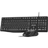 KOORUI Tastiera e mouse, tastiera tedesca QWERTZ con 12 tasti funzione 2,4 GHz per Windows, MacOS, Linux, nero