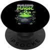Halloween Gift For Kids Master Builder B Costruire Magic Brick Builder Halloween Mattone O scherzetto strega PopSockets PopGrip Adesivo