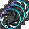 Fractal Design Momentum 14 RGB - Ventola silenziosa per case PC - 140 mm - ARGB Gen 2 - 20 LED - Pale in polimero a cristalli liquidi (LCP) - Nero - Confezione da 3