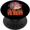 sloth two-fingered hanging animal lazy r Non sono pigro, lavoro solo duro per riposare bradipo PopSockets PopGrip Adesivo