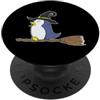 penguin north pole south pole ice swimmi Pinguino come strega PopSockets PopGrip Adesivo