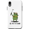 Funny Frog Meme Golf Humor Golfer Gifts Custodia per iPhone XR We Putt At Dawn Frog Divertente Rana Meme Golf Amante Golf