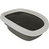 Trixie 40111 - Lettiera con bordo, Per gatti, Grigio scuro/Grigio chiaro, 43 x 14 x 31 cm