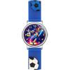 Alienwork Calcio Ragazzi Orologio di Apprendimento Bambini Ragazzi Argento Blu Blu Marino bambini Impermeabile 5 ATM Tempo di Apprendimento