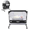 Mobiclinic®, Culla 3 in 1, Night, Co-sleeping, Altezza Regolabile, Materasso, Zanzariera, Ruote a 360°, Cinghie, Cestello Portaoggetti, Fino a 20 kg, Nero