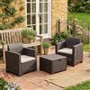 Dmora - Set Salotto da Esterno Neptune, Set da Giardino con Cuscini, Salottino Indoor e Outdoor Effetto Rattan, 100% Made in Italy, Marrone