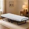 Dmora Talamo Italia Letto Pieghevole Clizia, Brandina salvaspazio con Rete a 15 doghe, Custodia Protettiva, 100% Made in Italy, 80x200h40 cm, Materasso Incluso, Bianco, 200 cm (Memory)