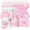 LAIKOU Kit per la Cura Della Pelle Sakura, Set Mini Size Skincare, con Crema Viso Siero Maschera Viso Maschera Labbra Maschera Occhi Maschera Detergente