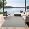 the carpet Mistra - robusto tappeto per esterni, resistente alle intemperie e ai raggi UV, adatto a balcone, terrazza, giardino d'inverno o cucina e sala da pranzo, grigio, 160x220 cm