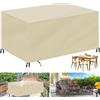 HRSMTY Copertura Per Mobili da Giardino,420D Impermeabile Antivento Raggi UV Antipolvere,Panno Oxford Tavoli Cortile Copri Copridivano-Beige||120x80x85cm(LxWxH)