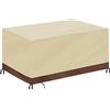 HRSMTY Copertura Per Mobili da Giardino,420D Impermeabile Antivento Raggi UV Antipolvere,Panno Oxford Tavoli Cortile Copri Copridivano-Beige+brown||(LxWxH)60x60x60cm