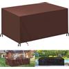 HRSMTY Copertura Per Mobili da Giardino,420D Impermeabile Antivento Raggi UV Antipolvere,Panno Oxford Tavoli Cortile Copri Copridivano-Brown||(LxWxH)60x60x60cm