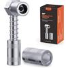 TRILINK Adattatore Angolato 90° per Pistola Grasso - Testina Ingrassatore Professionale per Spazi Stretti - Raccordo Ad Angolo con Bloccaggio a 3 Ganasce - Compatibile con Ingrassatori Testine Standard