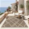 the carpet Mistra - robusto tappeto per esterni, resistente alle intemperie e ai raggi UV, adatto a balcone, terrazza, giardino d'inverno o cucina e sala da pranzo, marrone nero, 140 x 200 cm