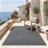 the carpet Mistra - tappeto moderno per interni ed esterni, perfetto per il soggiorno, la camera da letto o la terrazza, durevole e facile da pulire, Antracite, 140 x 200 cm