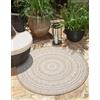 the carpet Mistra - tappeto robusto, moderno, durevole e facile da pulire, per interni ed esterni, soggiorno, ideale per cucina, corridoio e veranda, tessuto piatto, Naturale, 120 cm rotondo