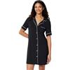 Amazon Essentials Camicia da Notte da Donna, in Misto Modal, a Maniche Corte, con Bottoni, Nera, S