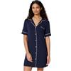 Amazon Essentials Camicia da Notte da Donna, in Misto Modal, a Maniche Corte, con Bottoni, Blu Navy, XL