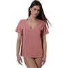 Lovable T-Shirt in 100% Cotone | Manica Corta con Scollo a V | Morbida, Traspirante e Confortevole per Uso Quotidiano | Maglieria Femminile Donna, Rosa Polvere, S